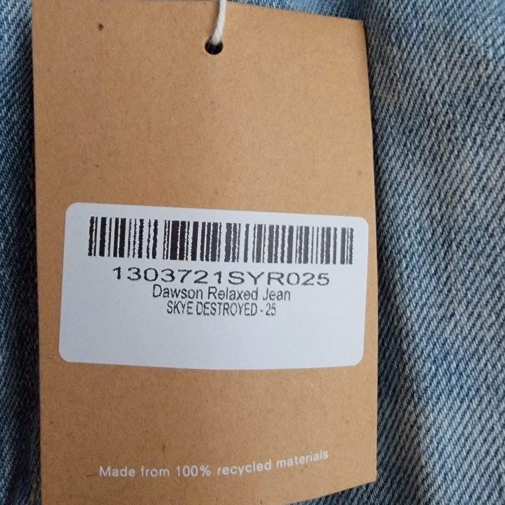 Reformation Dawson Relaxed Jean in Skye Destroyed size 25 NWT - Picture 7 of 10